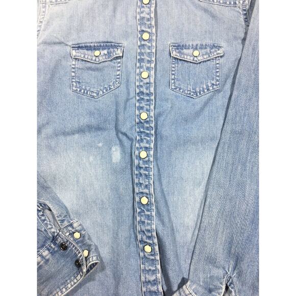 American Eagle Women Denim Button Up Shirt Size XS - Picture 4 of 7
